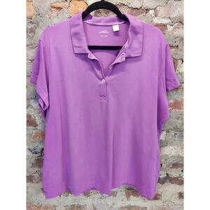Lady Hathaway Womens Stretch Polo Shirt Size XXL Purple Short Sleeve Cotton